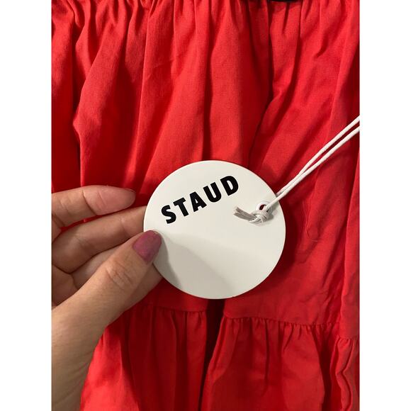 New Staud Mini Sea Skirt in Hibiscus Size 10 - Picture 2 of 3